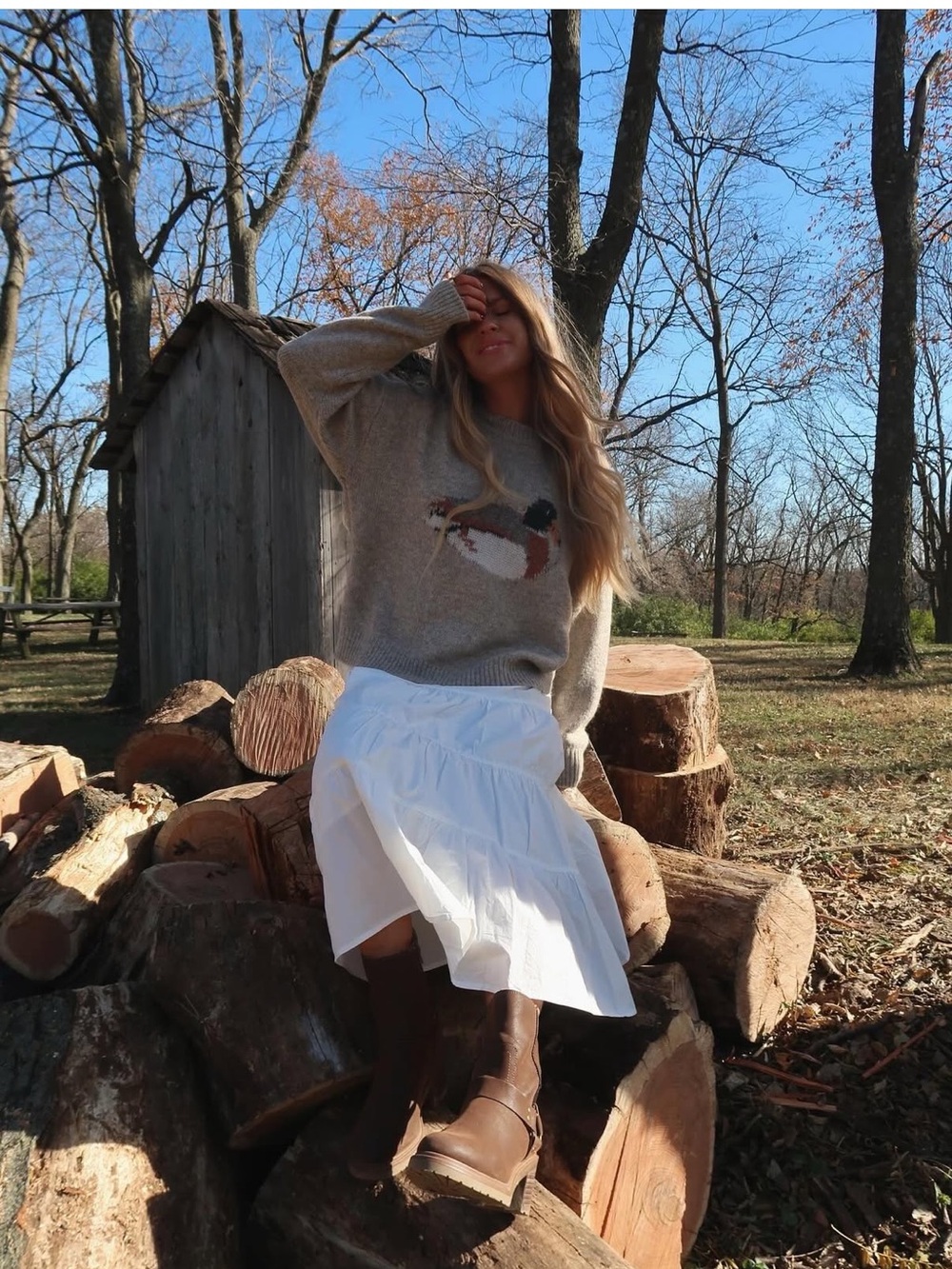 Bailey Rose Cozy Duck Sweater Oatmeal S